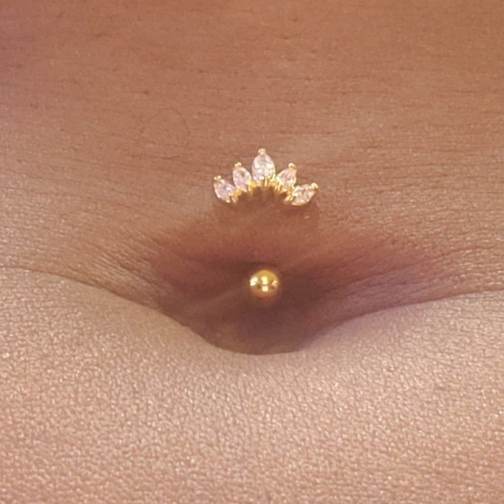 Dainty Floating Gold Belly Button Ring